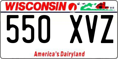 WI license plate 550XVZ