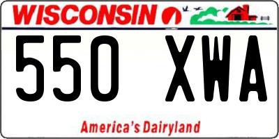 WI license plate 550XWA