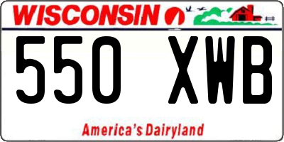 WI license plate 550XWB