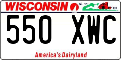WI license plate 550XWC