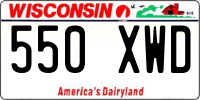 WI license plate 550XWD