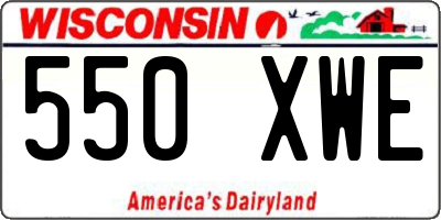 WI license plate 550XWE