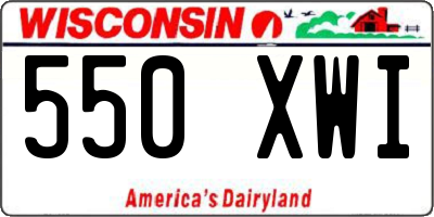 WI license plate 550XWI