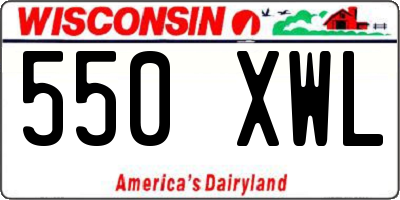 WI license plate 550XWL