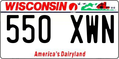 WI license plate 550XWN