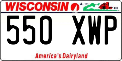 WI license plate 550XWP