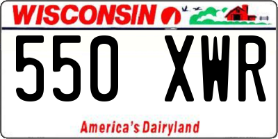 WI license plate 550XWR