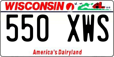 WI license plate 550XWS