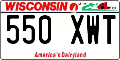 WI license plate 550XWT