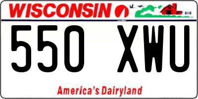 WI license plate 550XWU
