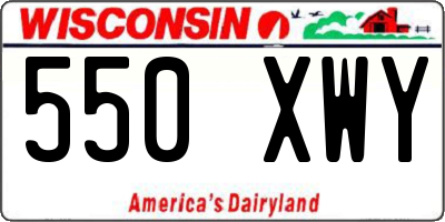 WI license plate 550XWY