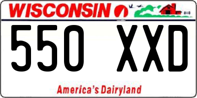WI license plate 550XXD