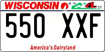 WI license plate 550XXF