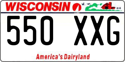 WI license plate 550XXG