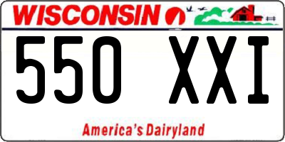 WI license plate 550XXI