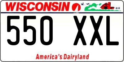 WI license plate 550XXL