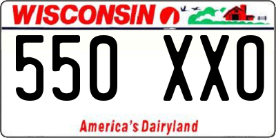 WI license plate 550XXO