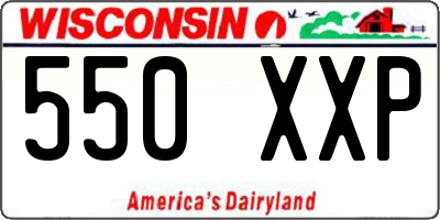 WI license plate 550XXP