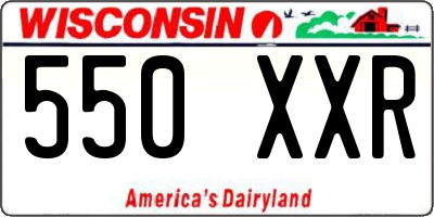 WI license plate 550XXR
