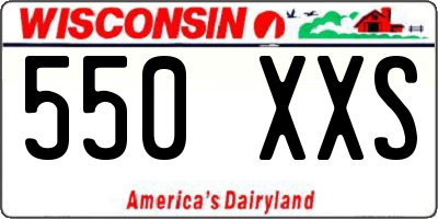 WI license plate 550XXS