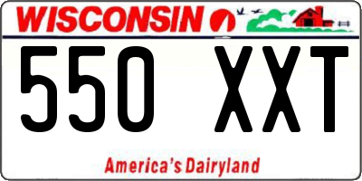 WI license plate 550XXT
