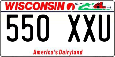 WI license plate 550XXU