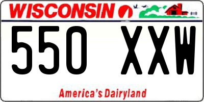 WI license plate 550XXW