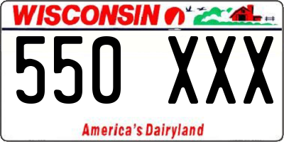 WI license plate 550XXX