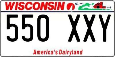 WI license plate 550XXY