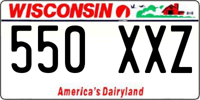 WI license plate 550XXZ