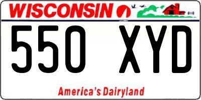 WI license plate 550XYD