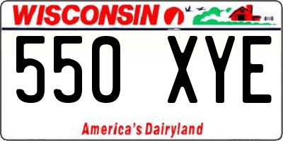 WI license plate 550XYE