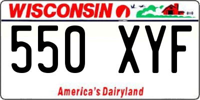 WI license plate 550XYF