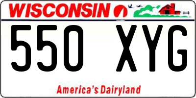 WI license plate 550XYG