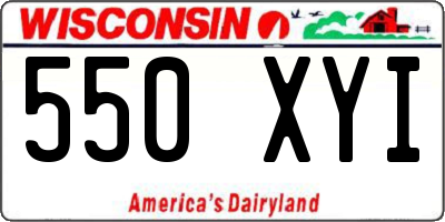 WI license plate 550XYI