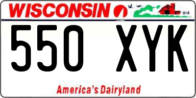 WI license plate 550XYK