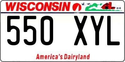 WI license plate 550XYL