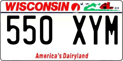 WI license plate 550XYM