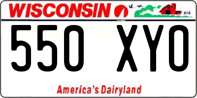 WI license plate 550XYO