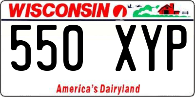 WI license plate 550XYP