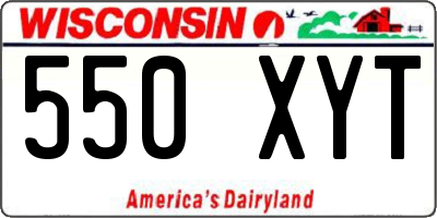 WI license plate 550XYT