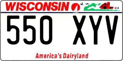 WI license plate 550XYV