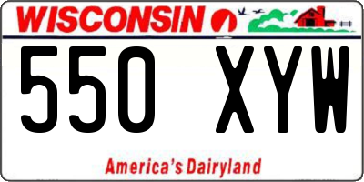 WI license plate 550XYW