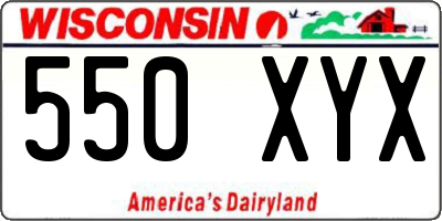 WI license plate 550XYX
