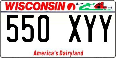 WI license plate 550XYY