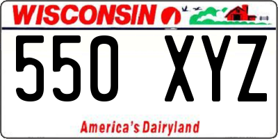 WI license plate 550XYZ