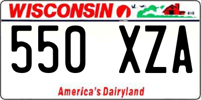 WI license plate 550XZA