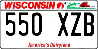 WI license plate 550XZB