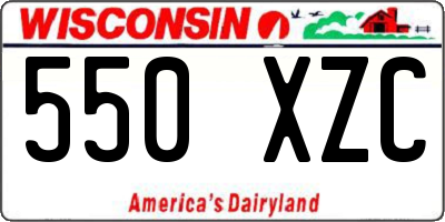 WI license plate 550XZC