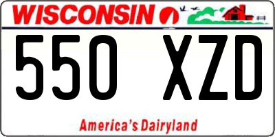 WI license plate 550XZD